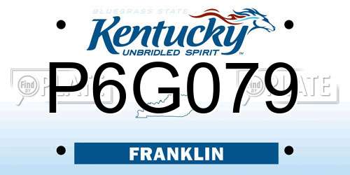 P6G079 Kentucky License Plate