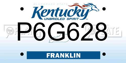 P6G628 Kentucky License Plate