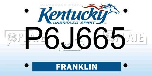 P6J665 Kentucky License Plate