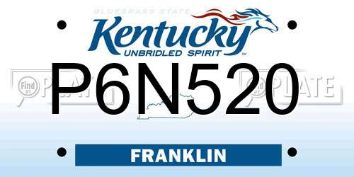 P6N520 Kentucky License Plate
