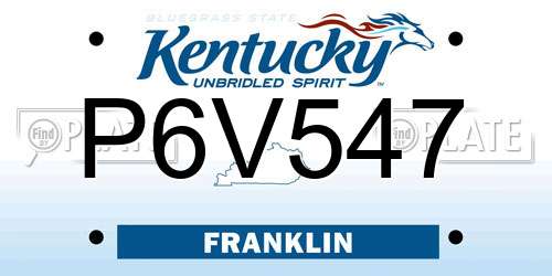 P6V547 Kentucky License Plate