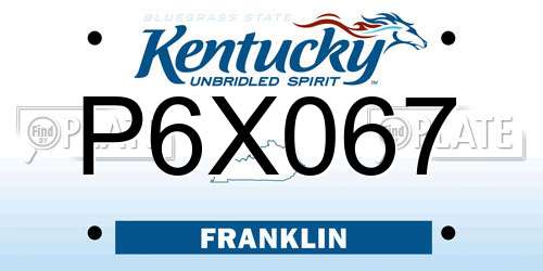 P6X067 Kentucky License Plate
