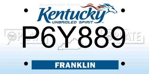 P6Y889 Kentucky License Plate