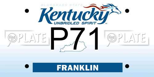 P71 Kentucky License Plate