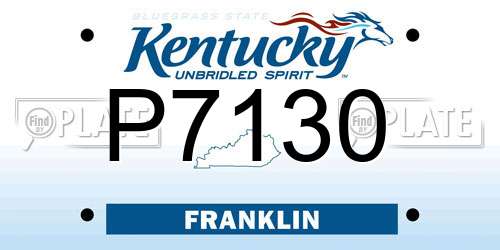 P7130 Kentucky License Plate