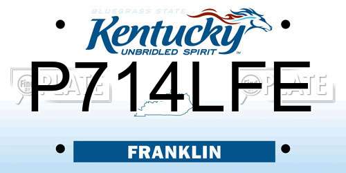 P714LFE Kentucky License Plate