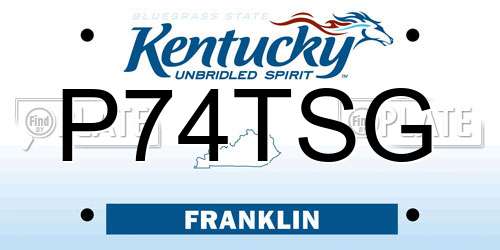 P74TSG Kentucky License Plate