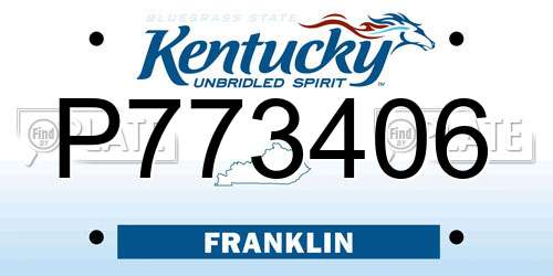 P773406 Kentucky License Plate
