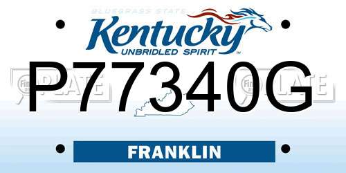 P77340G Kentucky License Plate