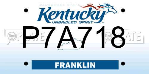 P7A718 Kentucky License Plate