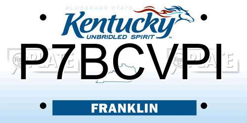 P7BCVPI Kentucky License Plate
