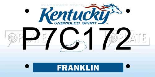 P7C172 Kentucky License Plate