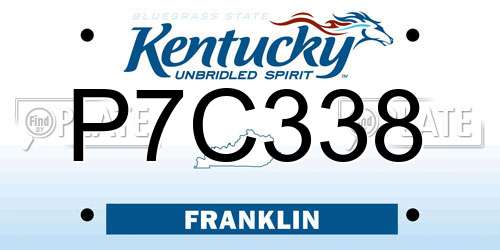 P7C338 Kentucky License Plate