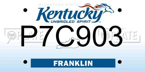 P7C903 Kentucky License Plate