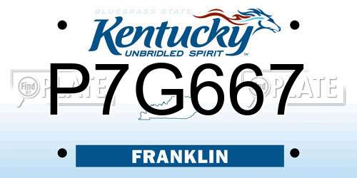 P7G667 Kentucky License Plate