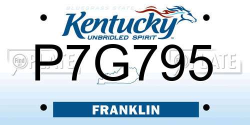 P7G795 Kentucky License Plate