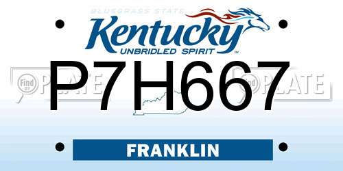 P7H667 Kentucky License Plate