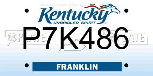 P7K486 Kentucky License Plate