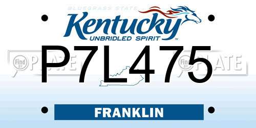 P7L475 Kentucky License Plate