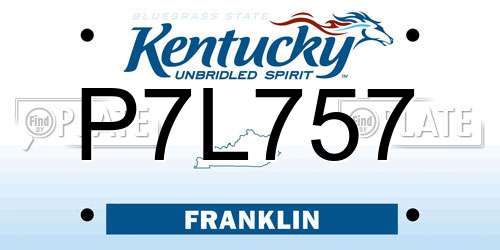 P7L757 Kentucky License Plate
