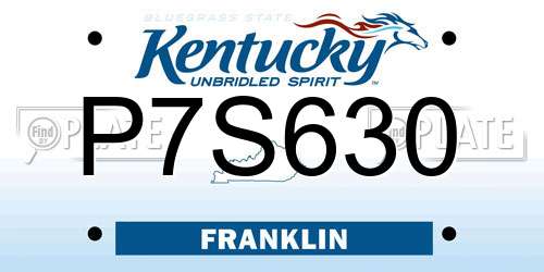 P7S630 Kentucky License Plate