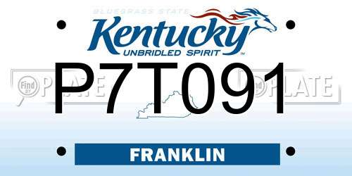 P7T091 Kentucky License Plate