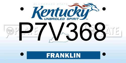 P7V368 Kentucky License Plate