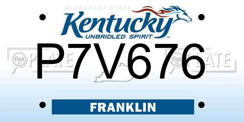 P7V676 Kentucky License Plate