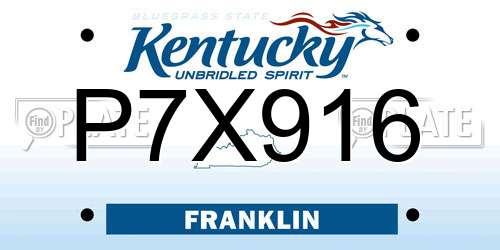P7X916 Kentucky License Plate