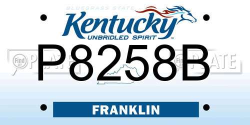 P8258B Kentucky License Plate