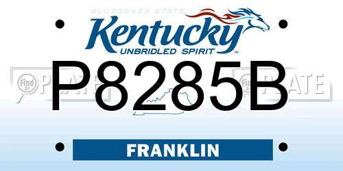 P8285B Kentucky License Plate