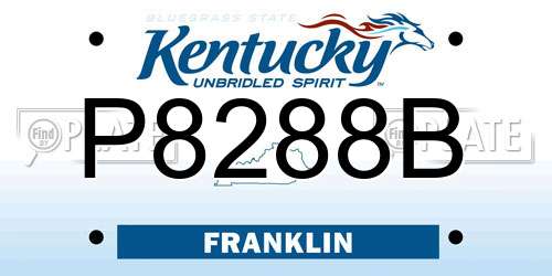 P8288B Kentucky License Plate