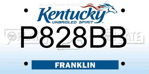 P828BB Kentucky License Plate