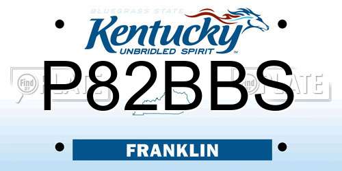 P82BBS Kentucky License Plate