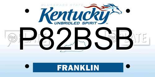 P82BSB Kentucky License Plate