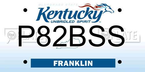 P82BSS Kentucky License Plate