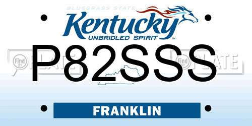 P82SSS Kentucky License Plate