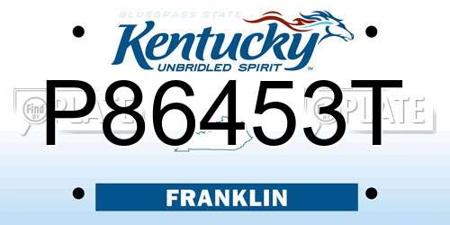 P86453T Kentucky License Plate