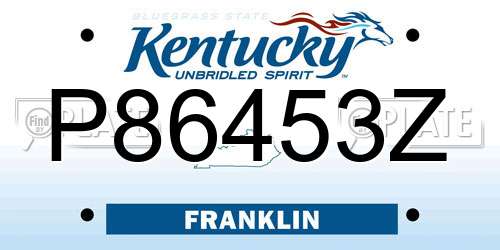 P86453Z Kentucky License Plate