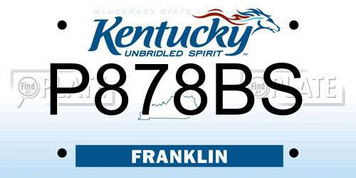 P878BS Kentucky License Plate