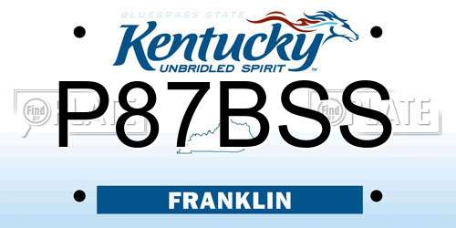 P87BSS Kentucky License Plate