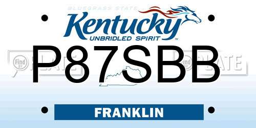 P87SBB Kentucky License Plate