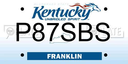 P87SBS Kentucky License Plate