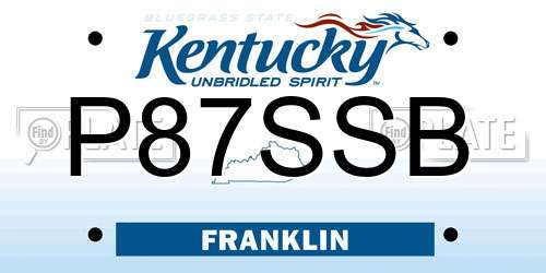 P87SSB Kentucky License Plate