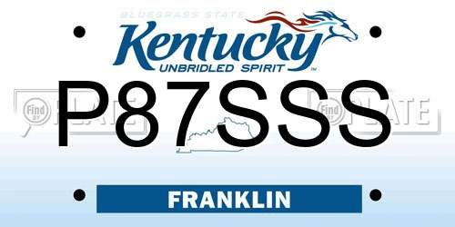 P87SSS Kentucky License Plate