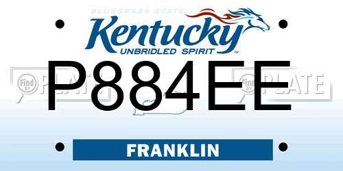 P884EE Kentucky License Plate
