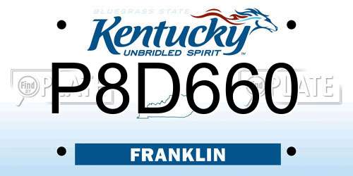 P8D660 Kentucky License Plate