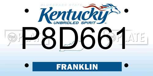 P8D661 Kentucky License Plate