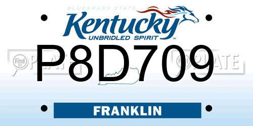 P8D709 Kentucky License Plate