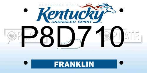P8D710 Kentucky License Plate